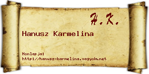 Hanusz Karmelina névjegykártya